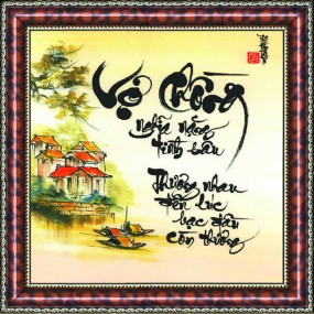Tranh thư pháp vẽ tay VỢ - CHỒNG
